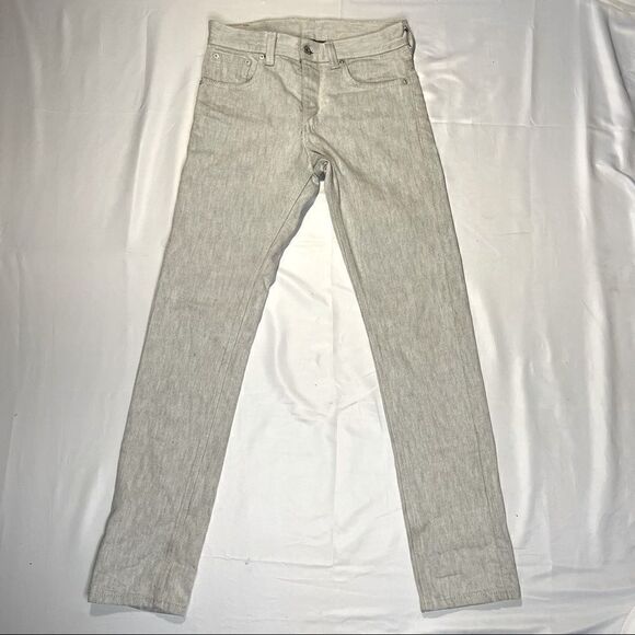 Mens Levi's 511 Skinny 30x30 Straight Leg Light Grey White Denim Jeans - Picture 1 of 9